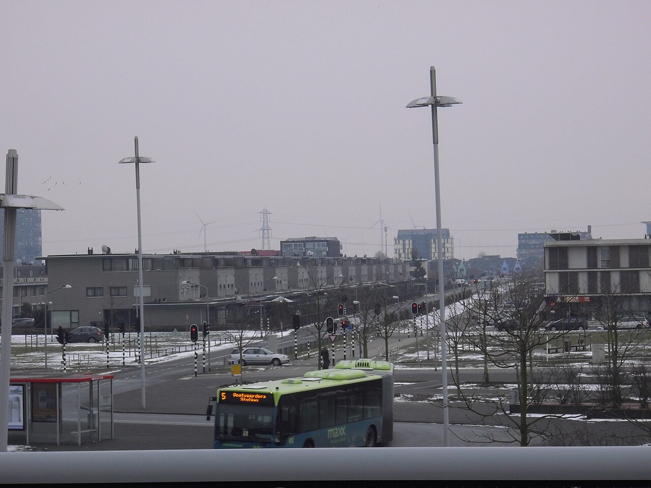 Uitzicht over Almere Buiten vanaf station Almere Oostvaarders